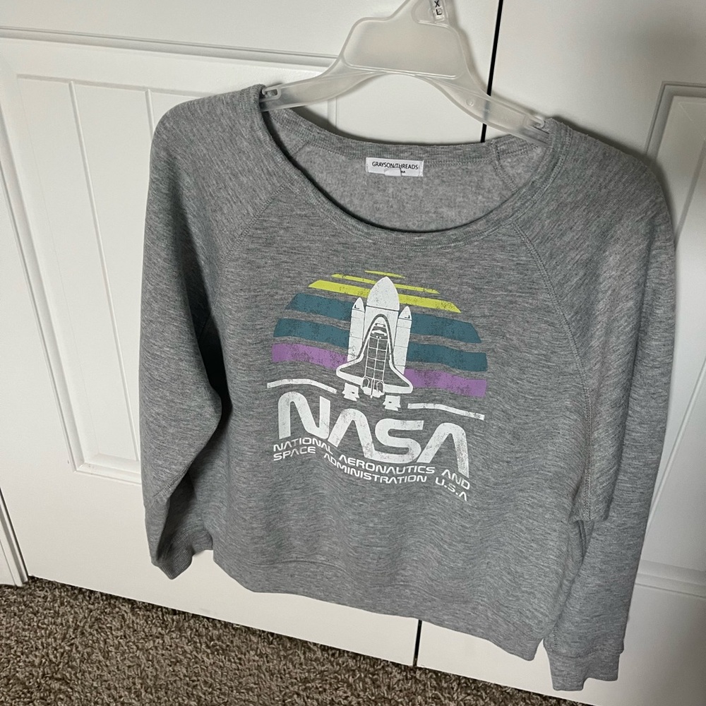 Grey Nasa Crewneck Sweatshirt